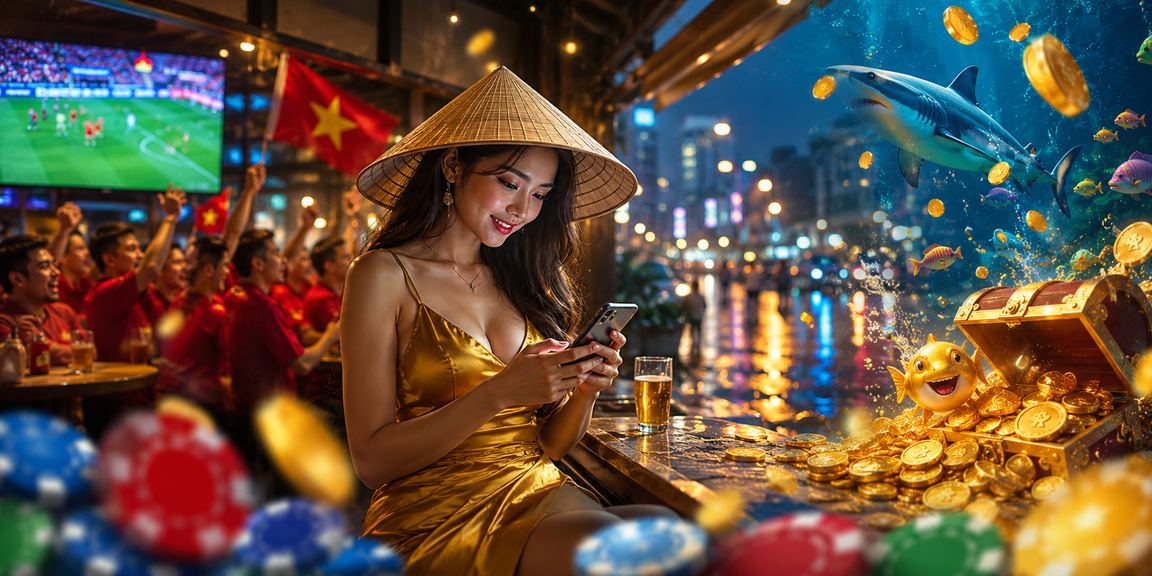 Người dùng tại TP Hồ Chí Minh xem casino mobile với nón lá Việt Nam
