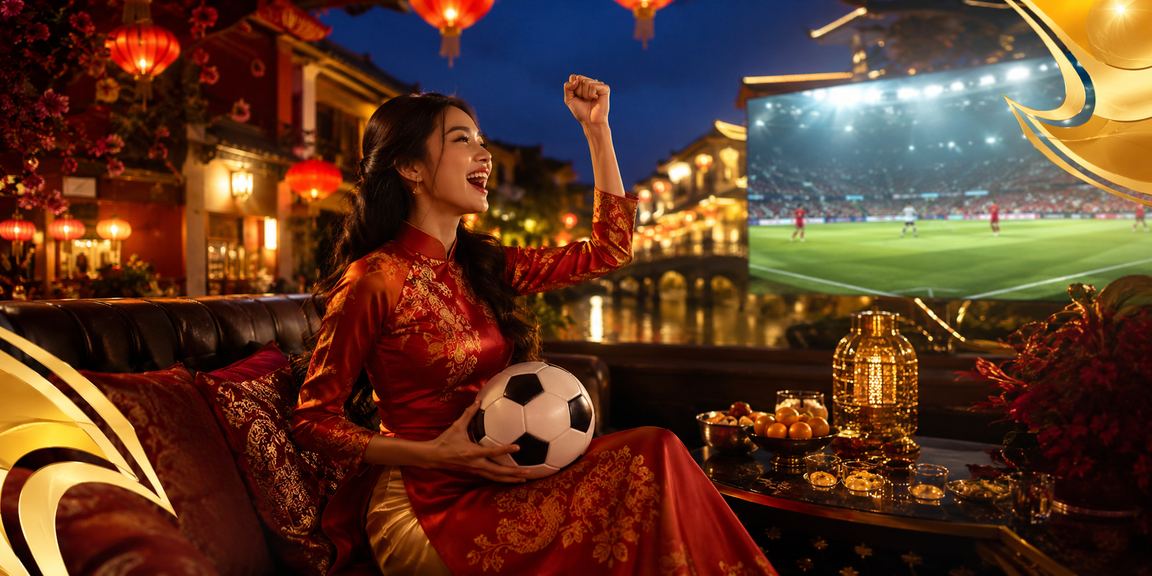 Hội An với áo dài minh họa trải nghiệm bóng đá trên nền tảng di động