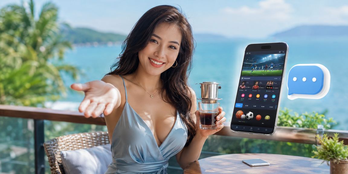 Quán cà phê Phú Quốc gợi cảnh người dùng xem thể thao trên di động